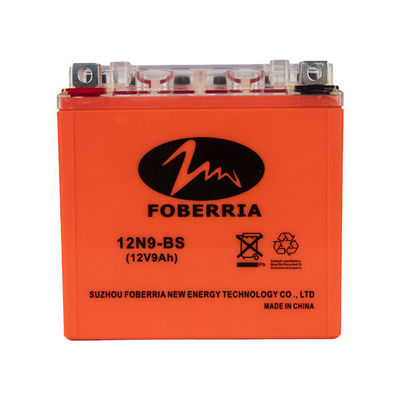 ISO14000 το όξινο μικρό πορτοκάλι μπαταριών μοτοσικλετών μολύβδου MF προσάρμοσε 12 βολτ 9 Amp μπαταρία ώρας